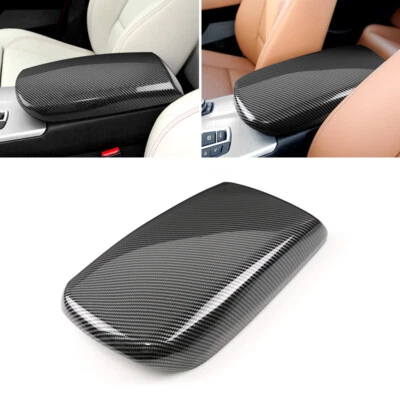 Reposabrazos central de fibra de carbono para BMW X3 X4 F25 2011-2017 caja de almacenamiento cubierta embellecedor Foto 1 de 4
