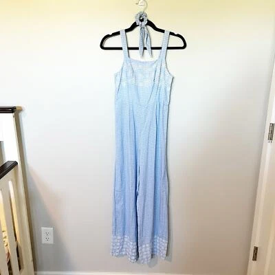 Jessica Simpson Mono Azul Gingham Bordado Talla Pequeña Foto 1 de 4