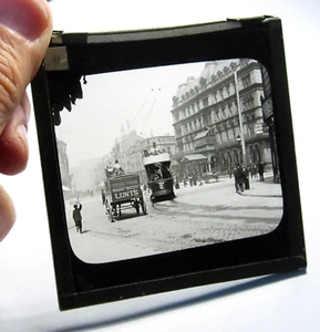 Lime Street Liverpool tram Adelphi Hotel antique photo magic lantern slide #014 - Picture 1 of 1