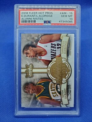 2008 Fleer Hot Prospects KEVIN DURANT Lamarcus Aldridge PSA 10 Alumni Mates card - Image 1 of 3