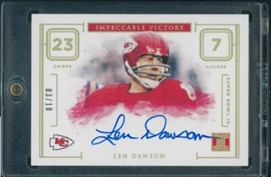 Autógrafos Panini Impeccable Victory Gold #7 2020 Len Dawson/10 Chiefs SSP automático - Imagen 1 de 2