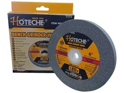 HOTECHE Disco Mola Pietra Abrasiva Per Smerigliatrice Da Banco 150mm 150x32x16 Grana 80