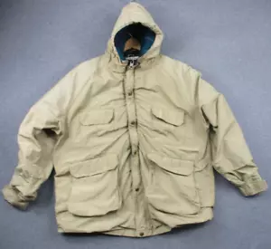 Vintage Woolrich Jacket Men's XL Beige Wool Cotton Coat Chore - Picture 1 of 14