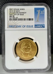 2015-W $10 Gold 1/2 oz NGC MS 70 First Spouse Series - Jacqueline Kennedy - Picture 1 of 4