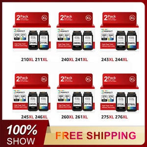 Black Color Ink Cartridge Combo For Canon PG-210XL 240XL 243XL 245XL 260XL 275XL - Picture 1 of 13