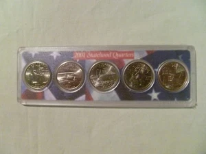 2001D UNC. STATEHOOD QUARTERS IN U.S. FLAG HOLDER - Picture 1 of 2