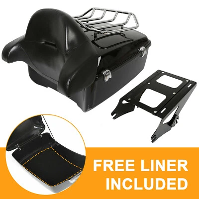 Paquete de maletero King soporte de montaje de respaldo para Harley Davidson Tour Road Glide 14-2025 Foto 1 de 4