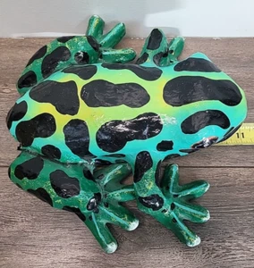Vtg Paper Mache Tree Frog Figure Folk Art Sculpture Animal Decor 11" - Picture 1 of 9