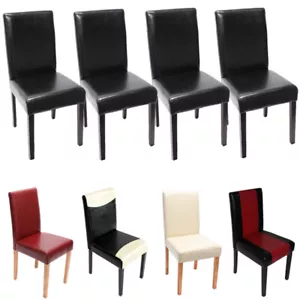 4er-Set Esszimmerstuhl Stuhl Littau Leder Kunstleder helle/dunkle Beine - Bild 1 von 32