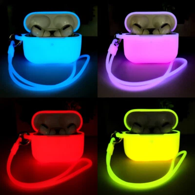 For Apple AirPods 4 Pro 3 4 2nd Luminous Silicone Protective Case Cover w/ Strap - Image 1 of 4