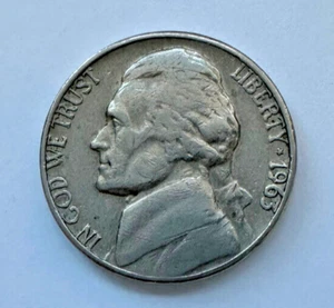 1963 D Jefferson Nickel Filled D Very faded Monticello Distorted letters 1963 - Picture 1 of 11