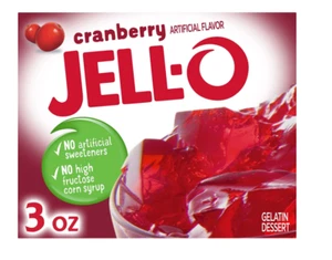 Jell-O Cranberry Gelatin Dessert Mix, 3 oz Box - Picture 1 of 2