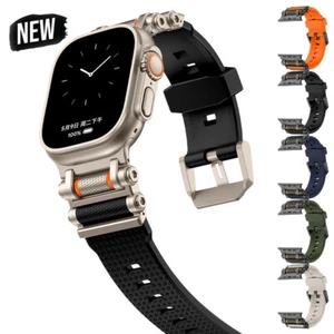 Cinturino in gomma di lusso per Apple Watch serie 11 10 9 8 7654 Ultra3 cinturino 45/46/49 mm - Foto 1 di 24