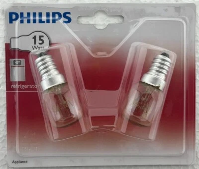 Philips 15W 15 Watt SES E14 FRIDGE LAMP BULB LAMP twin pack - Image 1 of 2