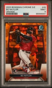 Bowman 2023 cromo zafiro Bo Naylor #49 naranja/75 Guardians RC PSA 9 - Imagen 1 de 2