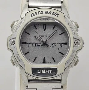 Casio Data Bank Twincept Quartz ABX-23 World Time Ana-Digi Vintage Men’s Watch - Picture 1 of 9