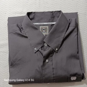 Cinch Men's Sz S Classic Fit Long Sleeve Button Up Gray Open Pocket Solid Shirt - Picture 1 of 11