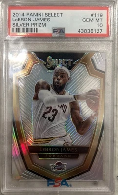 LeBron James 2014 Panini Select SILVER Prizm PSA 10 Gem Mint Card #119 FREE SHIP - Image 1 of 2