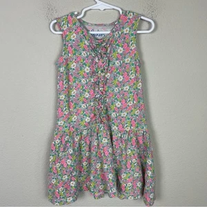 Boden White Pink Floral Sleeveless Knit Drop waist Dress 5-6 - Picture 1 of 5