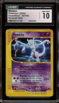 Pokemon Mewtwo Expedition Reverse Holo Rare #20 CGC 10 Gem Mint - Image 1 of 2