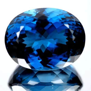 63.80 ct AAA Grade Sparkling Oval Cut (24.84 x 19.39 mm) London Blue Topaz - Picture 1 of 3