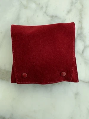 NUEVO GENUINO CARTIER ROJO GAMUZA RELOJ JOYERÍA PULSERA BOLSA DE VIAJE CON ALMOHADA Foto 1 de 4