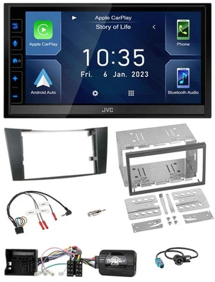 JVC DAB Bluetooth Lenkrad USB 2DIN Autoradio für Mercedes E-Klasse 2002-2008 W21 - Bild 1 von 4