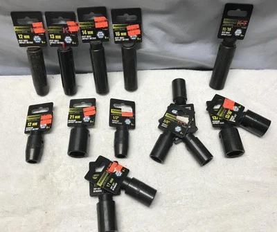 KT Professional Mixed Lot of SAE & Metric IMPACT SOCKETS 1/2" Drive 6 Pt 12-21mm - Image 1 of 4