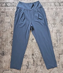 Pantalone Athleta Elation donna piccolo petite blu grigio vita alta jogger yoga tasche - Foto 1 di 9