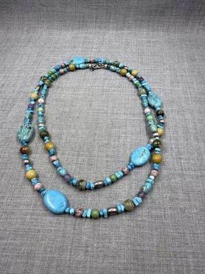 Collar Carolyn Pollack Relios Turquesa Multi Piedras Preciosas Esterlina .925 36" Foto 1 de 4