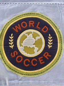 Pottery Barn Kids World Cup FIFA Soccer Kitchen Table Tablecloth NSA 66x66 - Picture 1 of 15