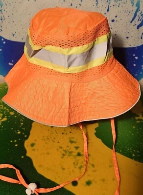 IRONWEAR Unisex Booney Safety Hat Neon Orange Silver Reflective Tape L/XL Lot 2 - Image 1 of 4