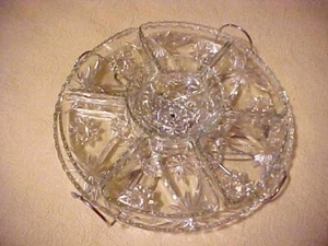 De colección Anchor Hocking Early American Prescut 9 piezas Lazy Susan RARO - Imagen 1 de 2
