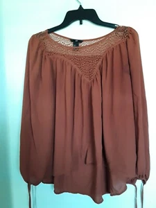H & M Women's Size 2 Brick Orange 3/4 Sleeve Casual Blouse Top - Imagen 1 de 5