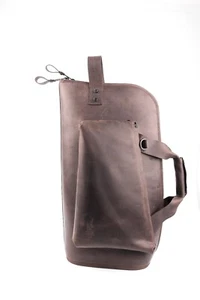 Genuine leather Flugelhorn bag by MG Leather Work Crazy horse leather Dark Brown - Picture 1 of 11