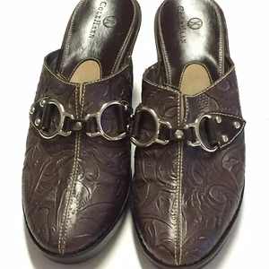 Cole Haan Women Brown Leather Clogs Mules Heels Size 8AA - Picture 1 of 7