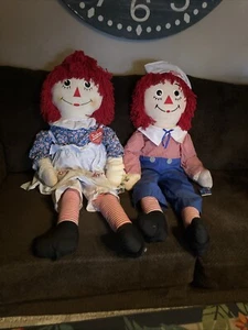 Rare RAGGEDY ANN & ANDY DOLLS (80th BIRTHDAY) (48" DOLLS) Dakin & Applause - Picture 1 of 24