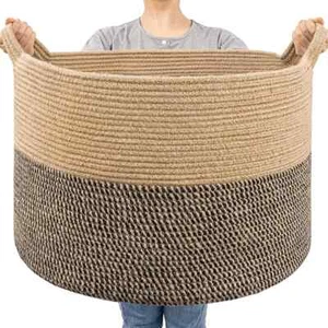 Extra Large Wicker Storage Basket 83L Woven Blanket Storage for Living Room - Picture 1 of 2