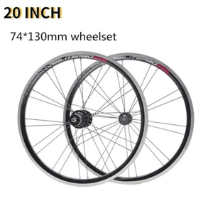 20Inch 406 BMX Wheels V Brake Front 16 Rear 20 Holes Folding Bicycle Wheelset - Picture 1 of 22