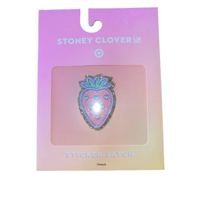 New Stoney Clover Lane x Target Pink Strawberry Gold Glitter Sticker Patch - Image 1 of 2