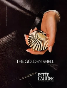 1989 Estee Golden compact shell makeup 1-page MAGAZINE AD - Picture 1 of 1