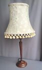 Vintage Tall Bronzed Table Lamp With Dusky Pink Shade 25" Country House Interior