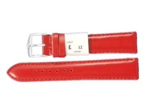 12,18 mm Red Calf Leather Water Resistant Watch Strap - Bild 1 von 1