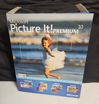 Microsoft Picture It! Disco de software Photo Premium 10 con caja y manual Foto 1 de 4