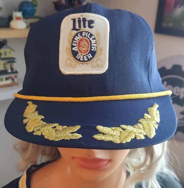 Sombrero snapback vintage años 80 lite beer club capitán hecho en EE. UU. NUEVO SIN ETIQUETAS OSFA Foto 1 de 4
