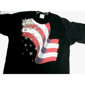 Vtg Buffalo 90s American Flag T-Shirt Men Large 1995 Navy Blue USA Single Stitch - Picture 1 of 11