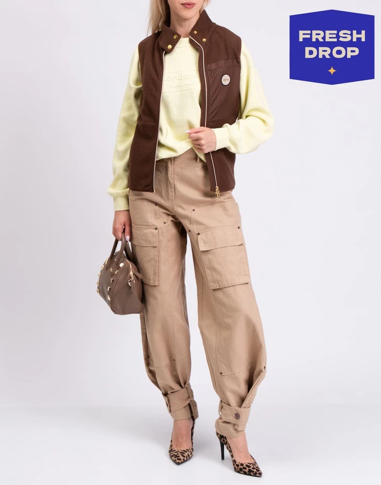 RRP €220 WE NORWEGIANS Fleece Gilet Size S Merino Wool Blend Full Zip High Neck - Image 1 of 4