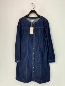 Monsoon Dark Blue Denim Shirt Dress Knee Length Long Sleeve Button UK 16 New - Picture 1 of 15