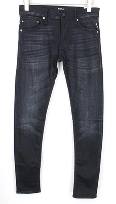 Replay Jondrill Men's Jeans W30/L34 Black Coated Skinny Stretch Low For - Image 1 of 4