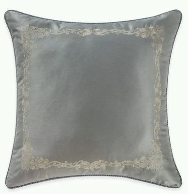 Waterford Linens DARCY Nuevo $85 Reversible Bordado EURO Almohada Gris Falso Nuevo con Etiquetas Foto 1 de 4